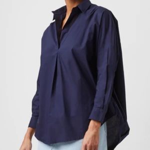 French connection Rhodes Poplin oversized shirt. Navy blue